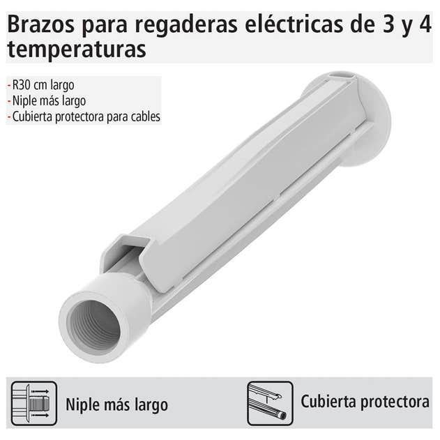 BRAZO REGADERA ELECTRICA PRIMO BCO 3T 4T