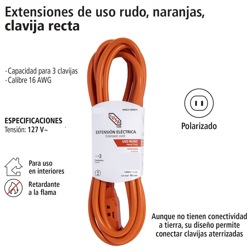 [619351] EXTENSIÓN USO RUDO NARANJA IUSA 15M