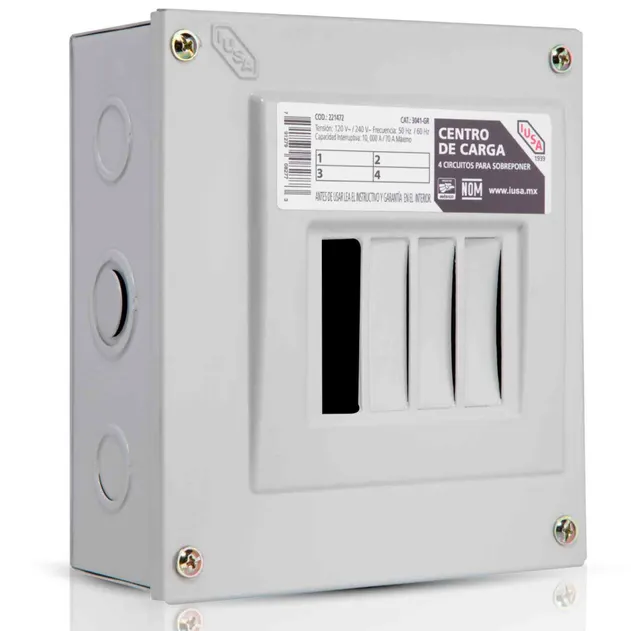 [221472] CENTRO DE CARGA IUSA 4E SOBREPONER GRIS