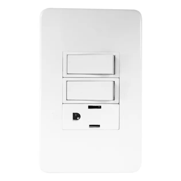 PLACA TRADIZIONE 2 APAGADOR Y 1 CONTACTO