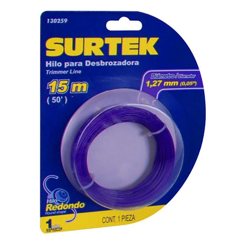 [130259] NAILON PARA DESBROZADORA 1.27MM x 15M