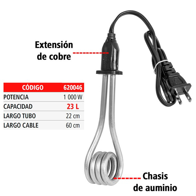 CALENTADOR RESISTENCIA IUSA 1000W