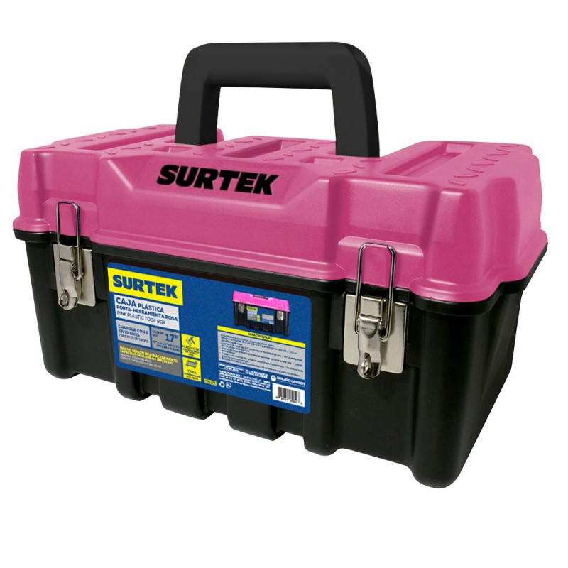 CAJA PARA HERRAMIENTAS PLASTICA 17  ROSA