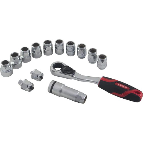 DADOS Y ACCESORIOS 3/8  URREA, JUEGO 14P