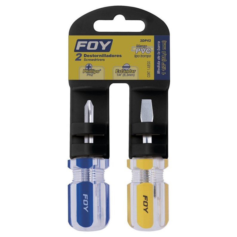 [2DP42] DESARMADORES TIPO TROMPO JGO 2PZ FOY