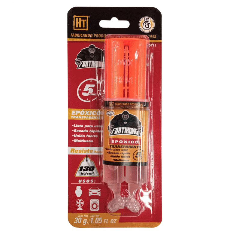ADHESIVO EPOXICO HECORT FORTIKONG 5 MIN 30G TRANSPARENTE