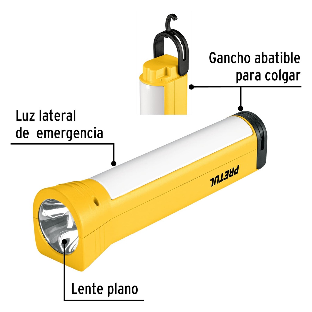 [26070] LINTERNA RECARGABLE DE LED 100LM PRETUL