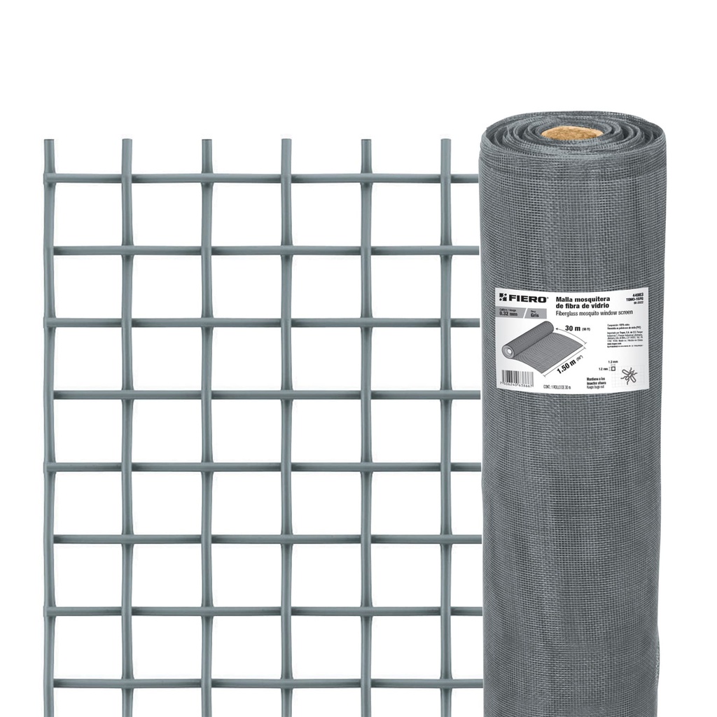 [44981] MALLA MOSQUITERA FIBRA DE VIDRIO GRIS 1.05M