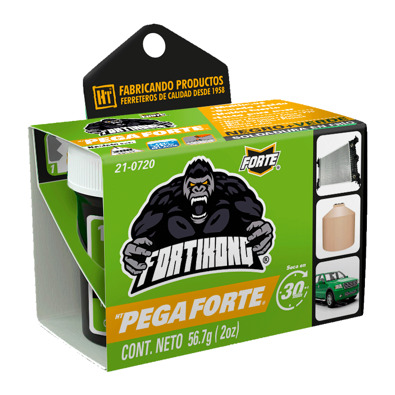 ADHESIVO EPOXICO HECORT PEGAFORTE 2 OZ NEGRO - VERDE