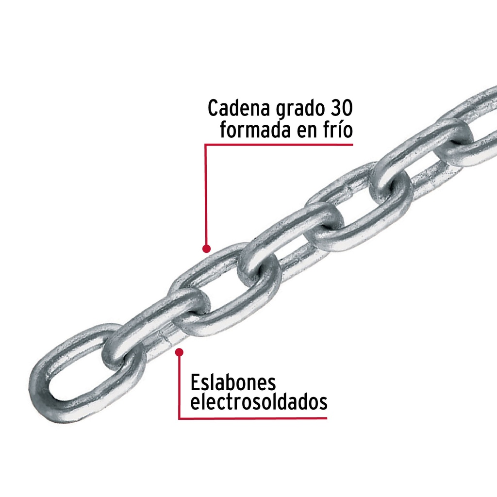 CADENA GALVANIZADA 1/4  FIERO X METRO 35