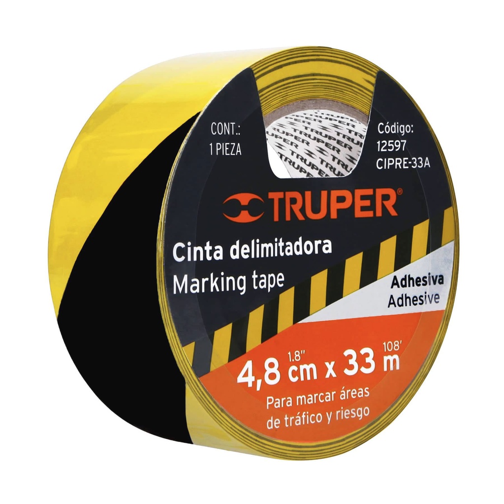 CINTA DELIMITADORA AMARILLA / NEGRO, TRU