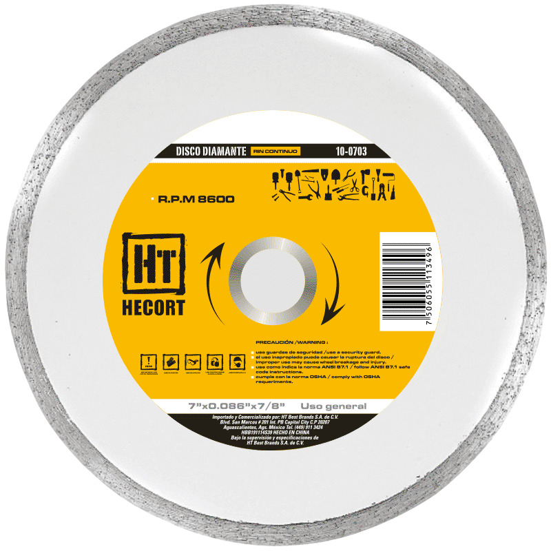 DISCO DIAMANTE CONTINUO HECORT 7