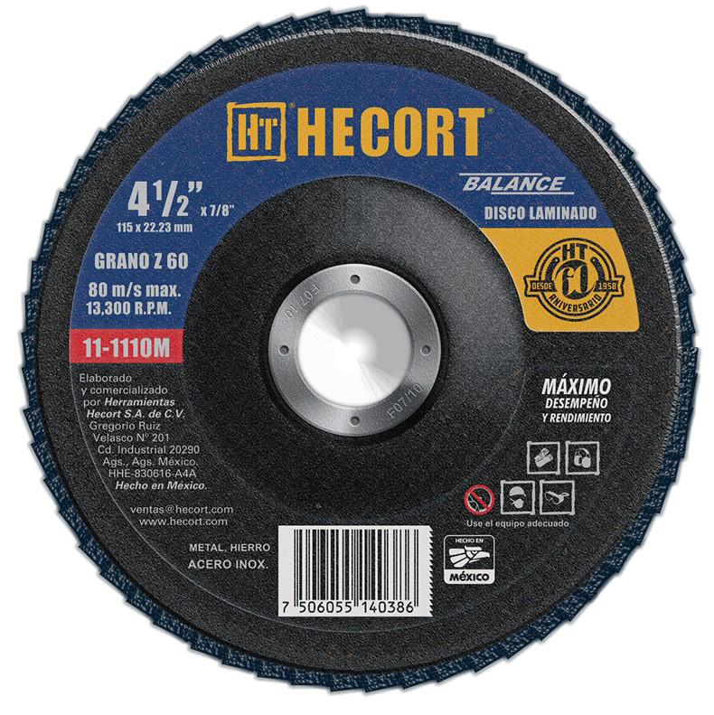 [11-1110M] DISCO LAMINADO HECORT 4 1/2 x 7/8 G60