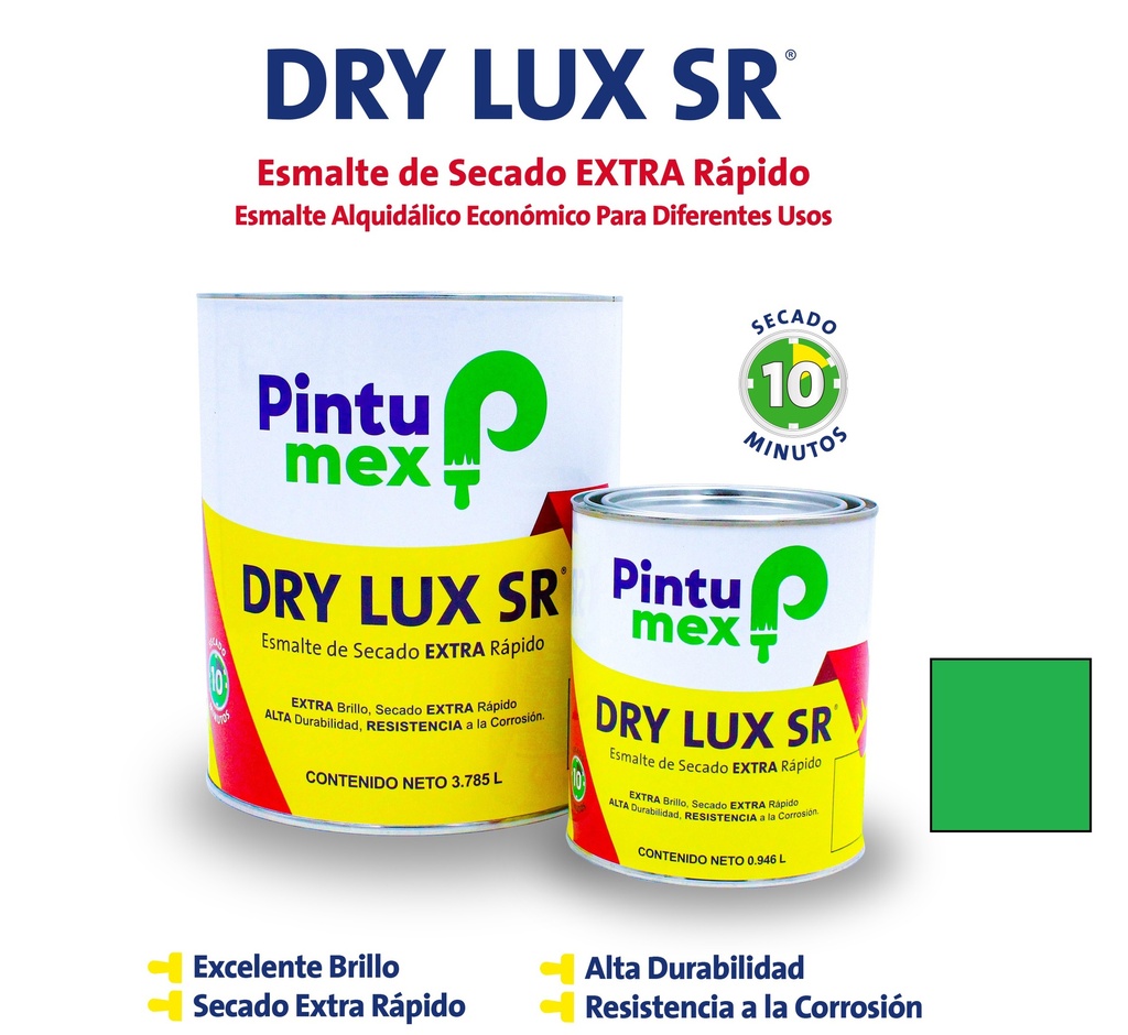 PINTURA DE ESMALTE DRYLUX SR VERDE ORGANICO BOTE 0.946L