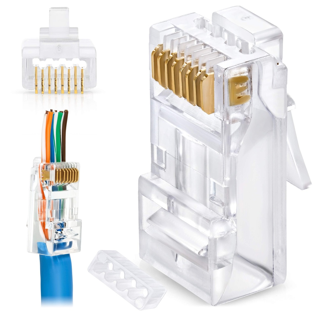 CONECTOR RJ45 BLINDADO PARA CABLE UTP CA