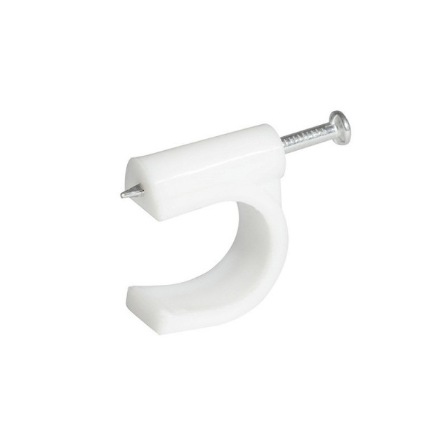 GRAPA CABLE COAXIAL 12 MM BLANCO SURTEK