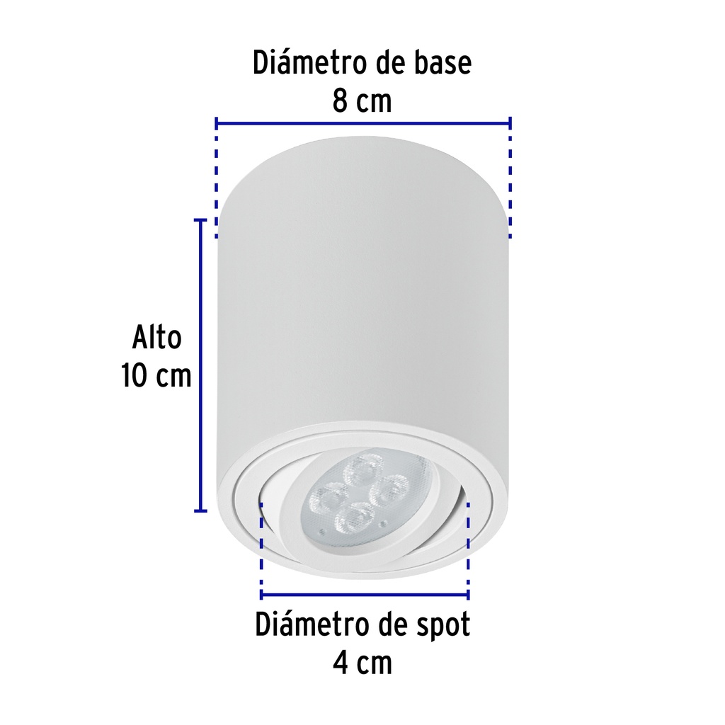 [49718] LUMINARIO SOBREPONER SPOT DIRIGIBLE BLAN