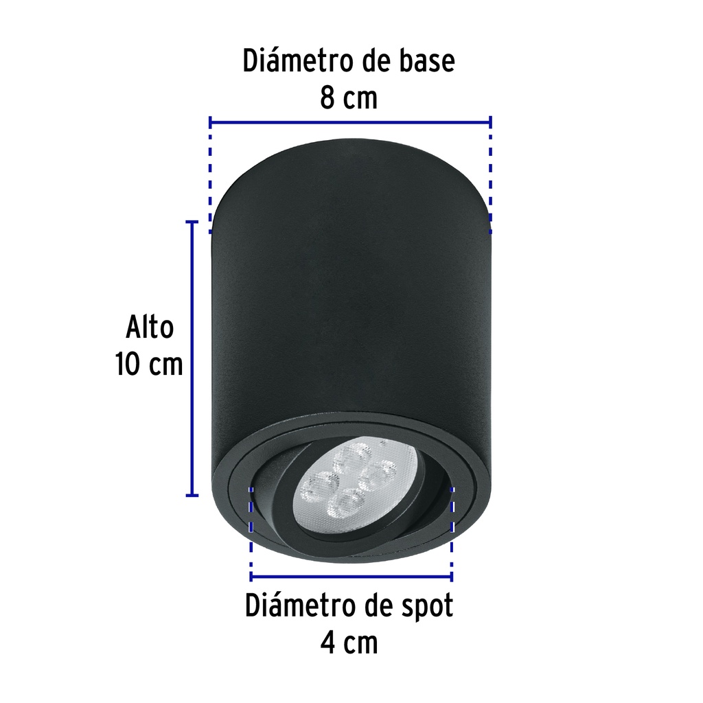 [49717] LUMINARIO SOBREPONER SPOT DIRIGIBLE NEGR