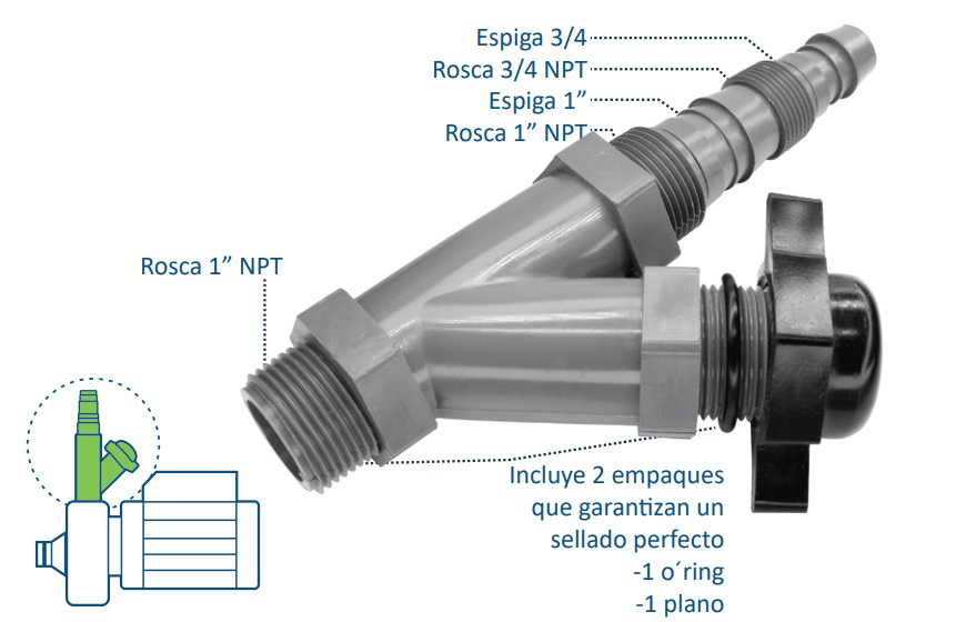[180D] CONECTOR YEE 8 EN 1 PARA BOMBA 180GH