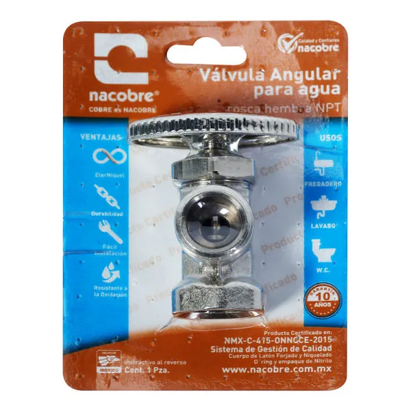 VALVULA ANGULAR NACOBRE HEMBRA