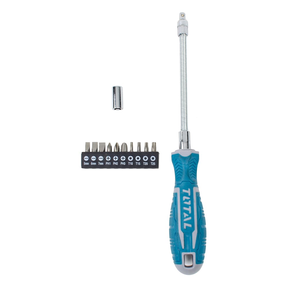[619419] DESARMADOR FLEXIBLE TOTAL CON 12 PUNTAS