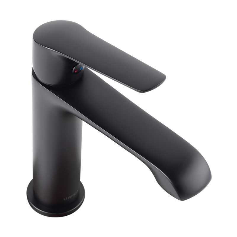 MONOMANDO CORTO PARA LAVABO NEGRO URREA