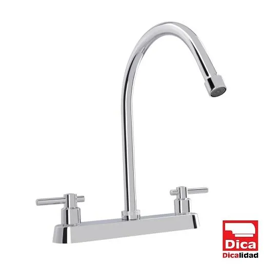 MEZCLADORA PARA FREGADERO DICA 8" CUELLO LARGO