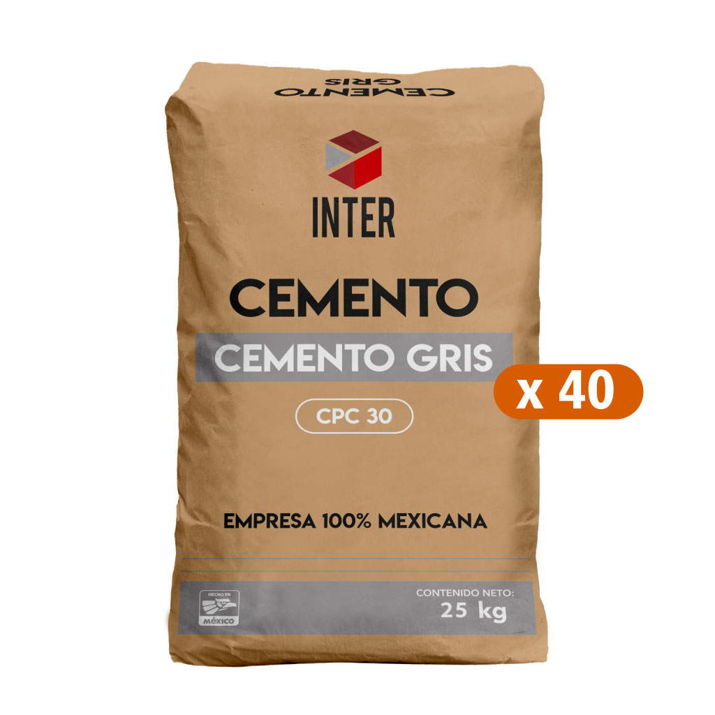 CEMENTO GRIS INTER CREST TONELADA 40 BULTOS 25KG