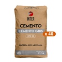 CEMENTO GRIS INTER CREST TONELADA 40 BULTOS 25KG