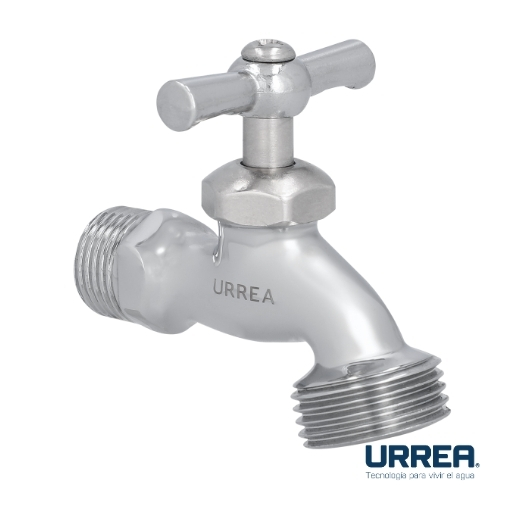 LLAVE DE COMPRESION CROMADA CON HILOS 1/2" URREA